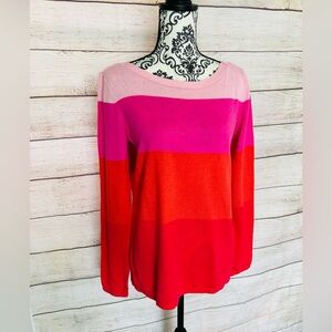 Banana Republic Women’s Colorful Striped Wool Blend Long Sleeve Sweater